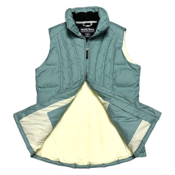 WOOLRICH Puffer Mint Green Insulated Winter Ski Parka Vest Womens Small - Picture 1 of 6